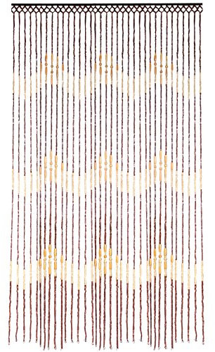 JVL Tuscany waves design wooden beaded door curtain 90 x 180cm