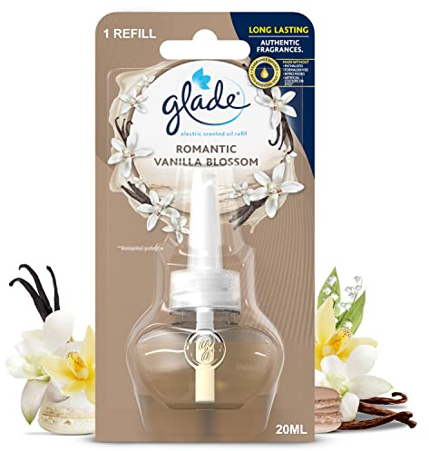 Glade Plug in Air Freshener Refill, Electric Scented Oil Room Air Freshener, Vanilla Blossoms, 6 Refills (6 x 20ml)
