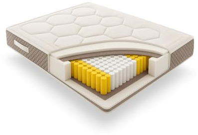 Simpur Colchón Royal Madeira, 135x190 cm, Altura +- 25cm, Muelles Ensacados, Equilibrio Entre firmeza y suavidad, Absorbe eficazmente Todo Movimiento, Descanso Recomendado para Airbnb Booking