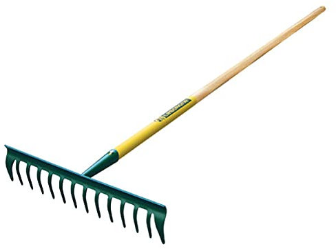 LEBORGNE - Râteau Duopro 14 Dents Courbes sans Manche - Outillage de Jardin - Râteaux - pour Ratissage, Nivelage, Épandage - Professionnels BTP et Jardinage