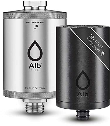 Alb Filter® Shungit Duschfilter für gesunde Haut & Haare Edelstahl Natur
