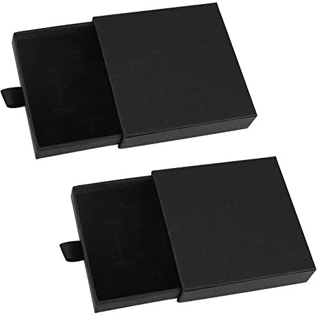 2pcs Jewelry Gift Boxes Bracelet Boxes Gift Cardboard Jewelry Box Square Jewellery Gift Box Black Kraft Jewellery Boxes Necklace Ring Pendant Storage Box for Valentine's Day Birthday Christmas