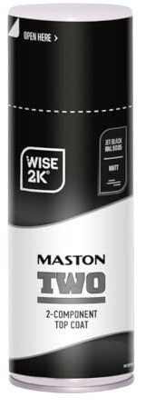 Maston Spray Paint 2K Two Jet Black Matt RAL9005 400ml