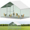 Hühnerstall Freilaufgehege，Verzinkter Stahl Freilaufgehege，Hühnerhaus mit Sicherheitsschloss und Wasserdichtes PE-Farbtuch，Outdoor Geflügelstall für Kaninchen Hühner und weitere Kleintiere，3X2M