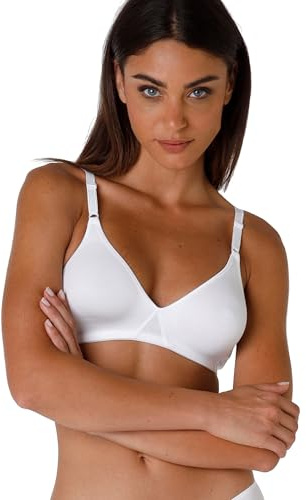 Lovable Reggiseno in Cotone Elasticizzato | Senza Ferretto e Senza Imbottitura | Spalline con Regolazione Frontale | Comfort | Cotton Line Donna, Bianco, 36 / 4B