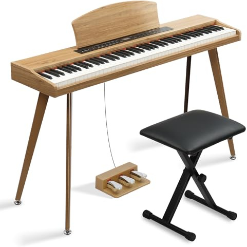 Ktaxon 88 Key Keyboard Piano Set, Full Size Digital Piano Keyboard-Wood