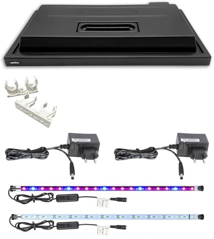 ZooPaul Couvercle d'aquarium Modern Line - 60 x 30 cm - 1 LED - 1 tube lumineux pour plantes