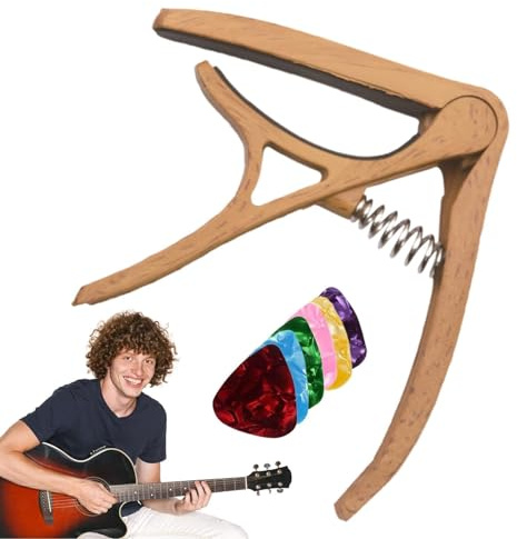 Gitarr capos | Akustisk gitarr capos med 6 plektrum | exakt bärbar tuner klämma justerbar prestanda för spelare nybörjare musik
