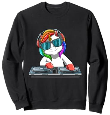 Cuffie EDM Rave Unicorn Dj Dance Music Mix Felpa
