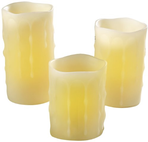 Britesta Casa e Cucina - Candela di Vera Cera Timer: Set da 3 Candele in Vera Cera LED, Timer, Telecomando Fino a 3 m di Distanza (GUIDATO Candele con, Elettrico con, Senza Fili Natalizie)