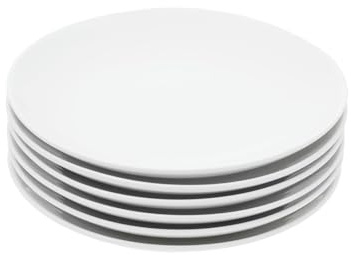 Miicol Ceramic Appetizer Plates Set of 6, White Dessert Plates 8 Inch, Small Dinner Plates, Modern Round Salad Plates, Porcelain Serving Dishes for Snack, Bread, Fruit, Microwave & Dishwasher Safe