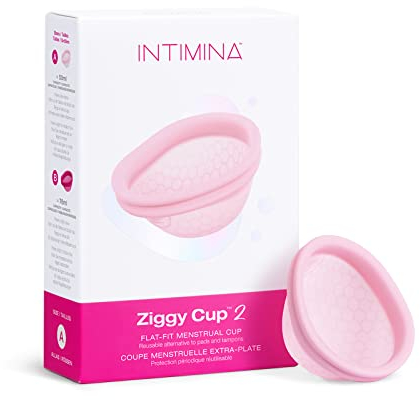 INTIMINA Ziggy Cup 2 - Extradünne, Wiederverwendbare Menstruationsscheibe mit Flacher Passform, Menstruationstasse, (Größe A)