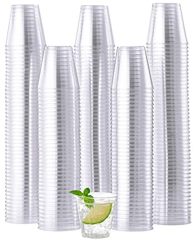JOLLY CHEF 500 Plastic Shot Glasses,1.5 oz Disposable Cups 1.5 Ounce Plastic Shot Cups, Ideal for Whiskey, Tasting, Food Samples
