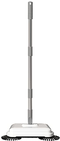 All-in-One Handkehrmaschine Bodenweiche Kehrschaufel Set, Kehrmaschine mit Handschub,Haushalt Kehrmaschine Staubsauger Einstellbare Moppbürste Staubsauger mit Dual Rotating System (A)