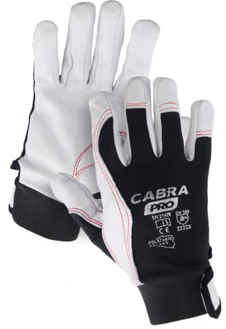 Cabra Pro - 1 Paar Arbeitshandschuhe aus vollnarbigen Ziegenleder - Schutzhandschuh mit Lederverstärkung - Arbeitshandschuh Damen und Herren - Werkstatt - Garten - Bau, Größe 10, 1 Paar