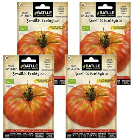 Semillas de tomate ecológico gigante rosa Semillas Batlle PACK (4)