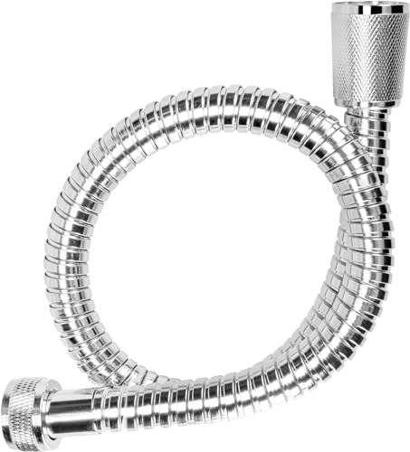 Cornat TECBW3323 - Tubo flessibile per doccia, lunghezza 50 cm, in acciaio inox cromato, estremamente resistente, attacco da 1/2, cromato, tubo per doccia, tubo di ricambio per doccia e vasca da