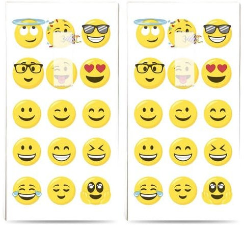 20 einzelne Taschentücher Kinder Emojis. 2 Packungen mit 10 einzelnen Papiertaschentücher bedruckt als Geschenk.