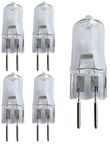 UGEFKMQ 5Pc Ampoules Halogènes G6.35 24V 50W Dimmable Capsule Transparente Ampoule Gy6.35 100W T4 Jc Type Bi-Pin Base 20W