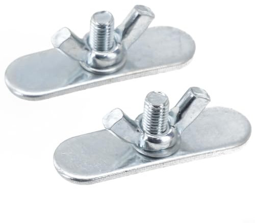 Aprilsunnyzone Paquete de 2 tornillos de mariposa ajustables para placa de sellado de aire acondicionado móvil, ventanas, plata, 40 x 13 x 12 cm