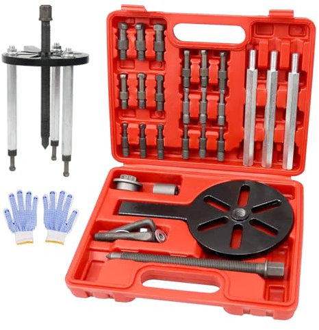 BONJUME Lagerabzieher, 21 in 1 Abzieher Set, Abzieher Werkzeug Radlager Werkzeug 3 Backen Hakenabzieher Lagerdemontage Zahnradabzieher mit Tragetasche Lager Demontage Zahnradabzieher