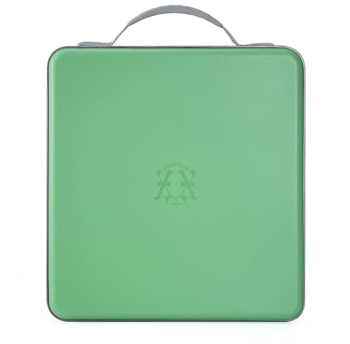 alavisxf xx CD-fodral, 224 kapacitet hårdplast organiseringshållare för bil | Dubbel blixtlåsstängning, bärbart handtag, kraftigt, halkfritt repbeständigt, DVD-förvaring, för hemmakontor resor