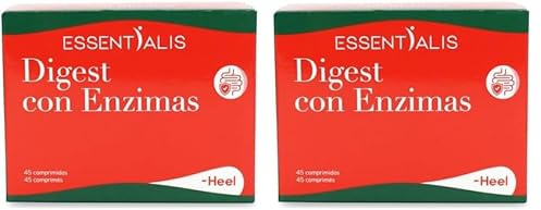 Essentialis Digest con Enzimas – con Hinojo, Jengibre, 5 Enzimas Digestivas y Carbonatos de Calcio y Sodio – Gases, Hinchazón y Digestiones Pesadas – Absorción Nutrientes - 45 comprimidos veganos