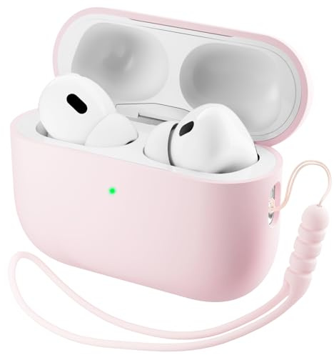 ORNARTO Compatible with AirPods Pro 3 Case 2025, Full Protective Hybrid Silicone for AirPods Pro 3rd Generation Case, Front LED Visible Skin Cover-Chalk Pink