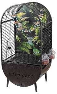 Jaula para loros grande y ecológica, fácil de limpiar, villa de lujo para pájaros, amplia visión y espacio de vida cómodo