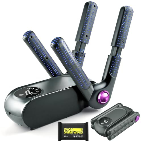 Secador de Zapatos para Botas Futbol Zapatillas Deporte Guantes Boxeo Seca Calzado Eliminador de Olores Shoe Dryer Sapatos Eléctrico Deportivo Deportivas Calentador Esqui + Toallitas para Zapatos