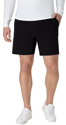 Hanes Mens Jersey Cotton With Pocket Workout-and-training-shorts, Black, X-Large US