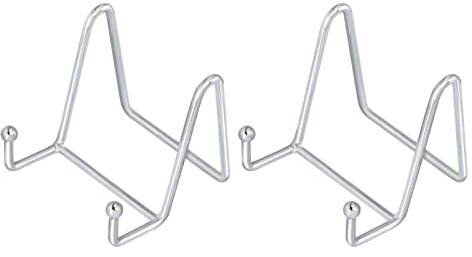 HCHLQLZ Silver Decorative plate stand Holder Picture Frame stand Easel Display stand