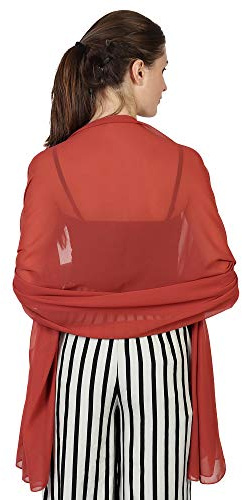 World of Scarfs Chiffon Scarves Shawls Wraps for Wedding Party Special Occasions Big Size 90 x 190 Cms
