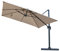 The Fellie Large 360° Rotation Garden Umbrella Parasol, Outdoor Cantilever Hanging Sun Shade Canopy with 4-Piece Base(15L), Adjustable Angle Patio Banana Umbrella, 30+ UV Protection, 3M-Khaki