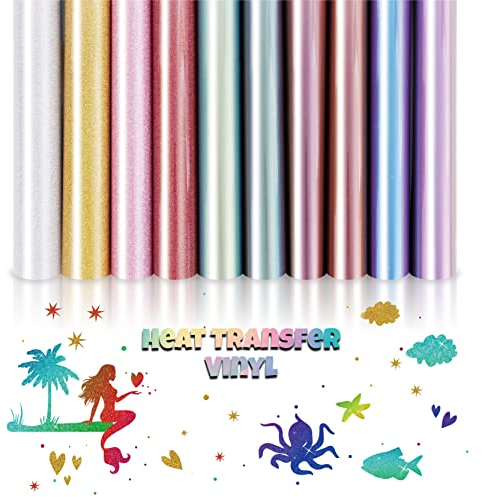 INK LAB Chamäleon Flexfolie Heat Transfer Vinyl Textil, Textilplotterfolie 30.5cm x 21cm, 10 Stück, Für T-Shirts & Stoffe