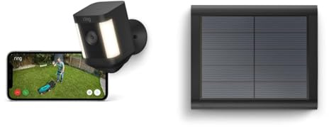 Ring Spotlight Cam Plus Solar | 1080p HD Video, Two-Way Talk, Colour Night Vision, LED Spotlights, Siren, DIY installation | 2 Cameras