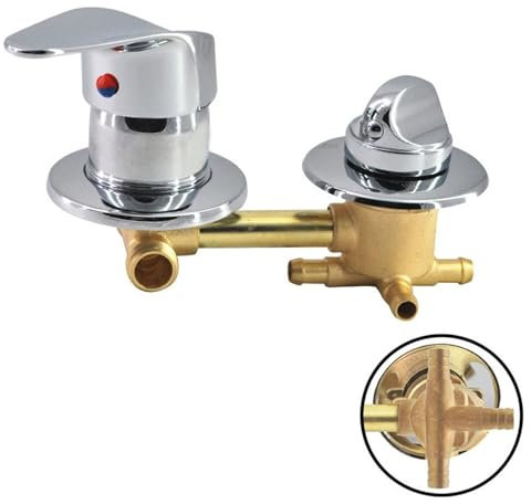 2/3/4/5 Way Bathroom Shower Diverter Valve, Cold & Hot Water Brass Shower Mixer Tap Cabin, Hole Distance 9cm/10cm/12.5cm/14.5cm, Mixer Shower Faucet for Steam Room (9cm,Intubation 3 Way)