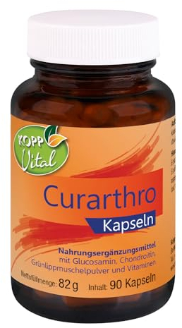KOPP Vital® Curarthro | 90 Kapseln | 82 g | 13 Inhaltsstoffe | Vitamin C | Omega 3 | MSM | Weihrauch | Teufelskralle-Extrakt