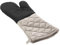 MACOSA U1790628 Backhandschuh Neopren Baumwolle Schwarz Beige rutschfest hitzebeständig Backofenhandschuh Küchenhelfer Topfhalter Küchenutensil Handschuh