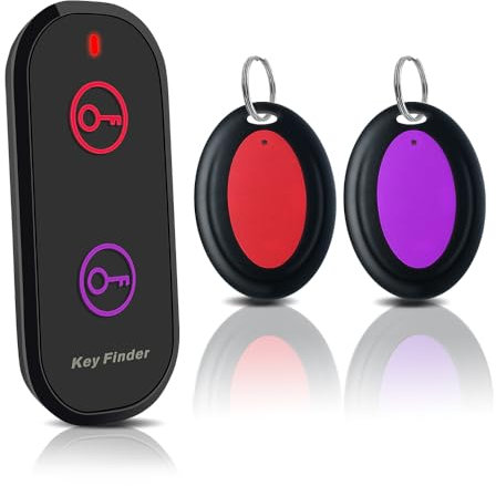 Chlovoe Trova oggetti e localizzatori – Gamma di 39,9 m Wireless Finder con suono, etichette localizzatori per chiavi, portafogli, animali domestici, telefono, occhiali