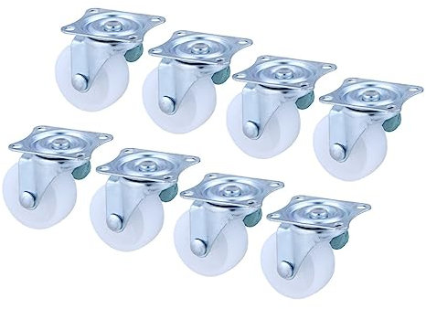 Gatuida 8 Ruedas De Nailon Versátiles De 1 5'' Con Frenos Y Ruedas Giratorias De Acero Para Suelos De Madera Color Y Plateado