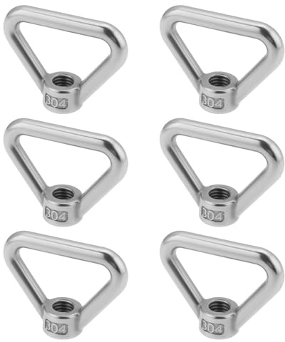 Create idea 6Pcs M10 Lifting Eye Nut 304 Stainless Steel Triangle Ring Shape Nut Threaded Nuts