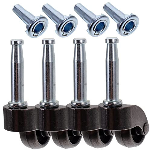 HOMSFOU 4pièces Roulettes Pivotantes Pour Chaise De Bureau Métal Sans Bruit Déplacement Remplacement Pour Meubles