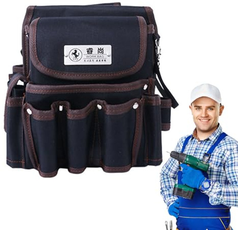 Verktygsväska För – 23x13x23 Cm Verktygsväska, Heavy-Duty 600D Oxford | tyg El- Och Underhållsväska | Perfekt För, Tekniker, Reparation, Konstruktion, Verkstadsförvaring, Por