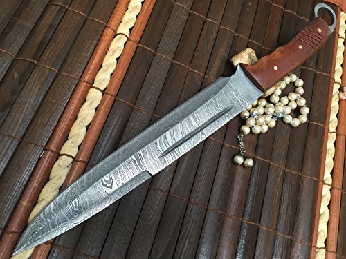 Coltello da caccia in acciaio Damasco (personalizzabile)