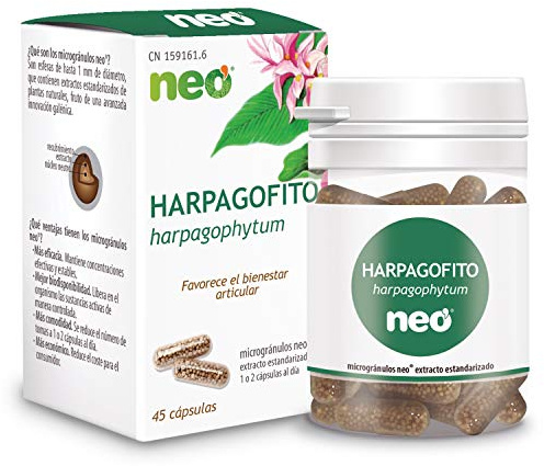 NEO | Extracto Seco de Raíz de Harpagofito | 45 Cápsulas | Alivia el Dolor de Articulaciones, Huesos y Tendones | Suplemento Alimenticio Natural