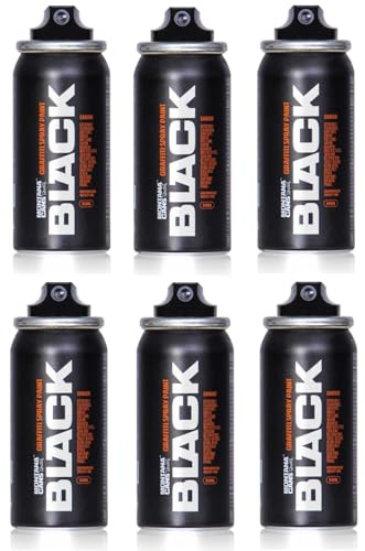 Montana Black – Aerosol Pocket Can 50 ml Black – Pack de 6 x 50ml Grog Flowtex de