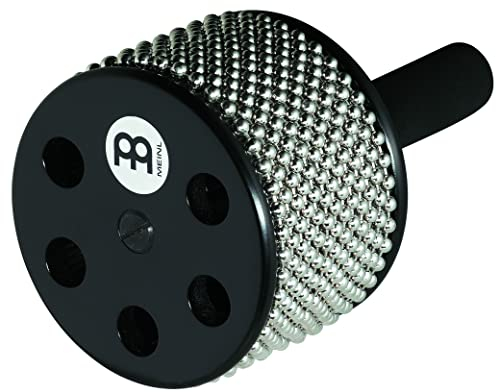 Meinl Percussion Turbo Cabasa Instrument - Großes Schüttelinstrument mit Perlenkette - Mit Schallöffnungen - Holz / Edelstahl, Schwarz (CA5BK-L)