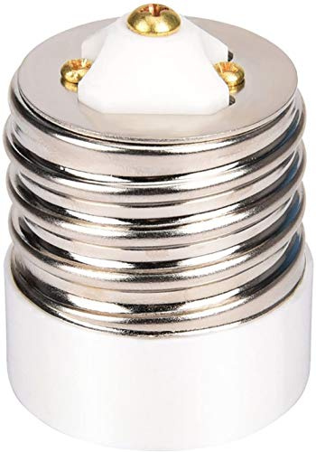 JACKYLED UL-Listed E39 to E26 Adapter, Ceramic Mogul to Medium Base Light Bulb Lamp Socket Converter Porcelain for Antique Floor Lamp, 1-Pack (Not for 3-Way Bulbs)