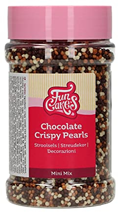 FunCakes Mini Schokoladen Knusperperlen Mix: Kuchenstreusel, guter Geschmack, perfekt zum Dekorieren von Kuchen, Schokoladenstreusel. 175 g.